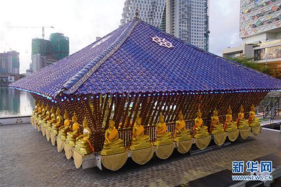 (XHDW)(4)宁静的科伦坡贝拉湖水中庙